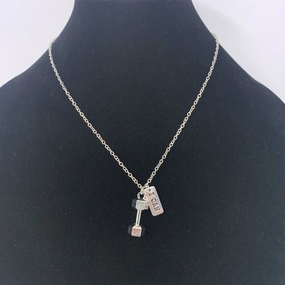 Dumbbell and I Can Charm Necklace - Picture 1 of 3